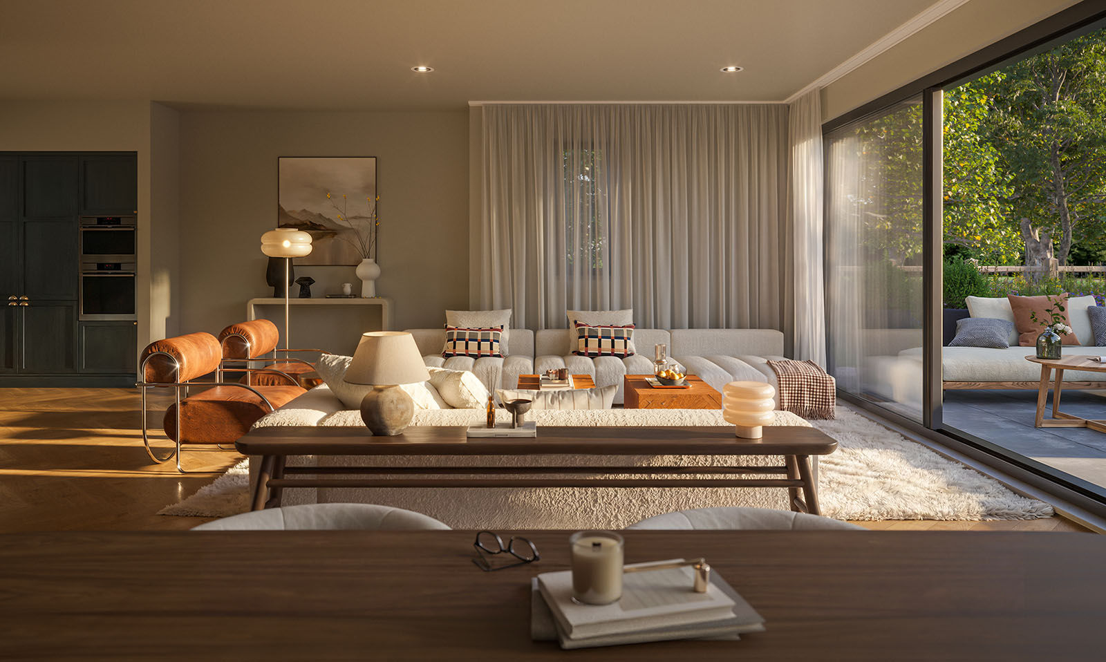 Living room looking out onto the terrace
